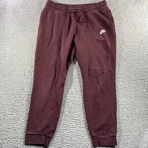 Nike Sportswear Joggers Mens XL Burgundy Club Fleece Sweatpants Fits 36x28